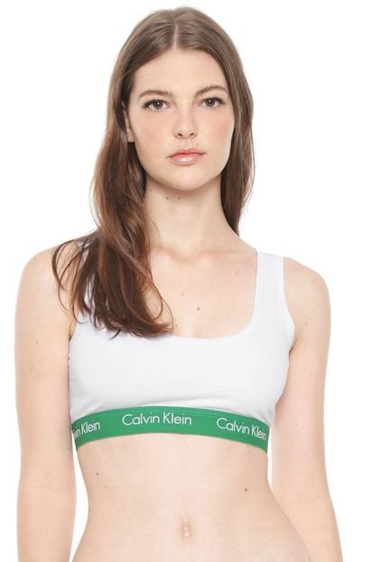 Top Calvin Klein Underwear Logo Branco/Verde - Marca Calvin Klein Underwear