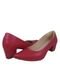 Sapato Scarpin feminino social vermelho fosco salto quadrado bico fino confortável - Marca SACOLÃO DOS CALÇADOS