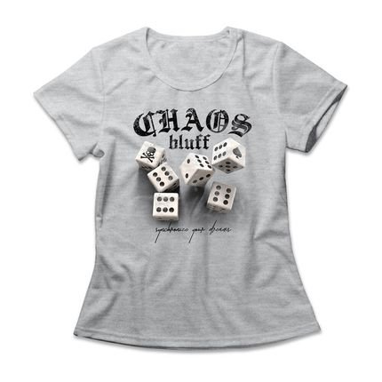 Camiseta Feminina Chaos Bluff - Mescla Cinza - Marca Studio Geek 