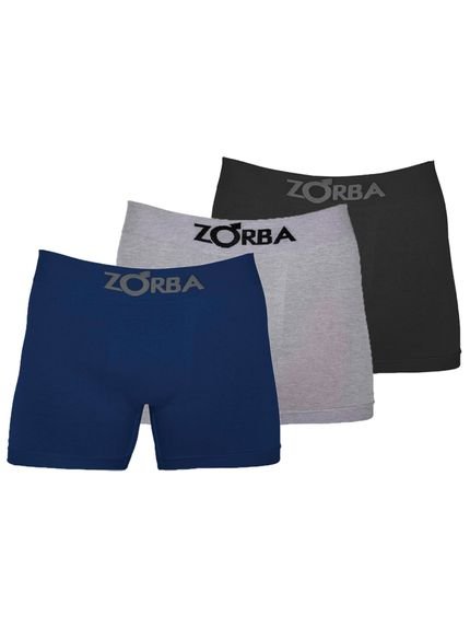 Kit com 3 Cuecas Boxer Zorba 781 Colorido Cinza - Marca Zorba