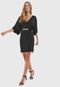 Vestido Carmim Curto Miho com Cinto Preto - Marca Carmim