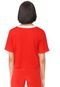 Camiseta Cropped adidas Originals Logo Bordado Vermelha - Marca adidas Originals
