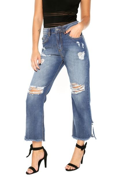 Calça Jeans Triton Reta Cropped Michelle Azul - Marca Triton