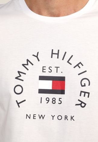 Camiseta Tommy Hilfiger Logo Branca - Compre Agora