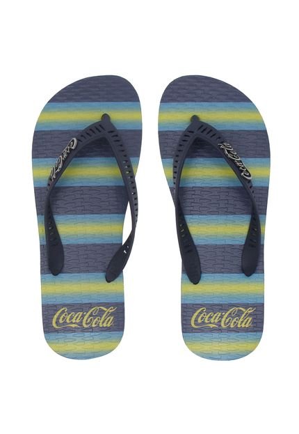 Chinelo Coca Cola Shoes Listras Azul - Marca Coca Cola