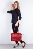 Bolsa de couro croco Luana Vermelho - Marca Andrea Vinci