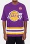 Camiseta Mitchell & Ness Los Angeles Lakers Flame Logo Roxa - Marca Mitchell & Ness
