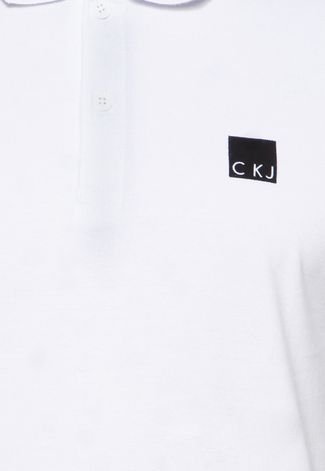 Camisa Polo Calvin Klein Jeans Tag Branca