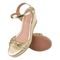 Sandália Anabela Feminina Donatella Shoes Plataforma Primavera Juta Nó Ouro Light - Marca Monte Shoes