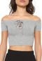 Blusa Cropped Handbook Lace Up Cinza - Marca Handbook