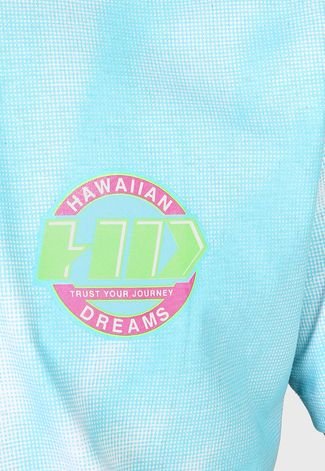 Camiseta HD Hawaiian Dreams Lettering Branca/Azul