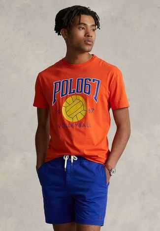 Camiseta Polo Ralph Lauren Volley Ball 1967 Laranja