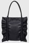 Bolsa Ana Hickmann Babado Preto - Marca Ana Hickmann