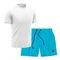 Kit Short   Camiseta Dry Treino Fitness Academia Bermuda Camisa Praia Esporte Branco/Azul - Marca Life