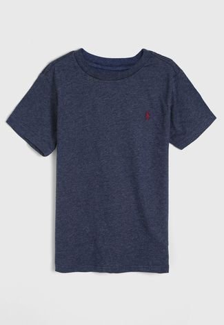Camiseta Polo Ralph Lauren Infantil Logo Azul-Marinho