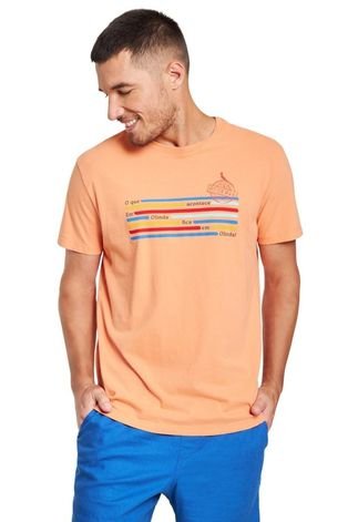 Camiseta Estampada Acontece Em Olinda Reserva Laranja