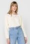 Blusa Tricot Forever 21 Recorte Off-White - Marca Forever 21