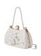 Bolsa Clutch Liage Festa Casamento Renda Pedraria Brilhante Strass Perola e Metal Dourada e Nude Off-White - Marca Liage