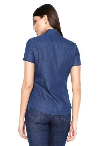 Camisa Jeans Dudalina Comfort Azul