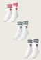 Kit 3pçs Meia adidas Originals Cano Alto Mid Cut Branca - Marca adidas Originals