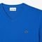 Camiseta Masculina em Jérsei de Algodão Pima com Gola V Azul - Marca Lacoste