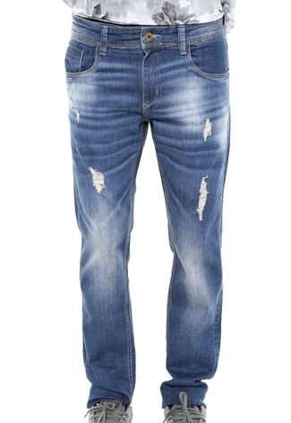 Calça Jeans Sawary Skinny Desgastes Azul