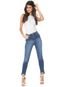 Calça Jeans MOB Skinny Cropped Assimétrica Azul - Marca MOB