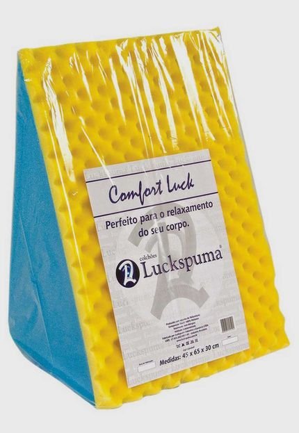 Encosto Confort Plus 45x30x65 Azul/Amarelo Luckspuma - Marca Luckspuma