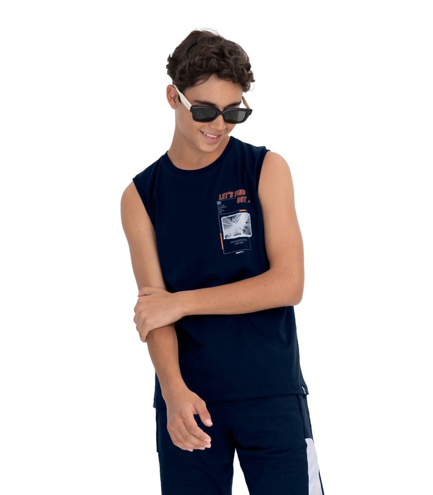 Regata Juvenil Masculina Em Meia Malha Minty Azul - Marca MINTY