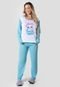 Pijama Longo 4 Estações Feminino Adulto Longo Variado Azul - Marca 4 Estações