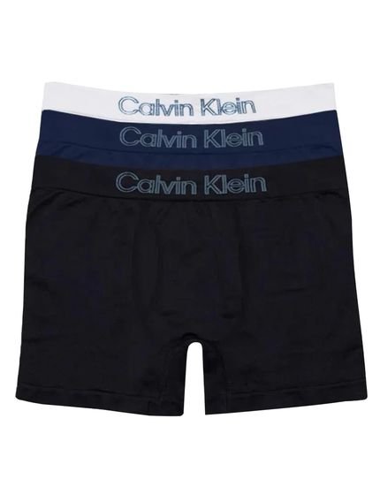 Cuecas Calvin Klein Trunk Seamless Outline Logo Azul Escuro Preto e Branco Pack 3UN - Marca Calvin Klein