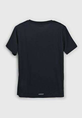 Camiseta adidas Performance Infantil D2M 3 Listras Azul-Marinho/Branco
