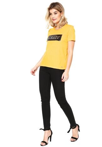 Camiseta Colcci Paetê Amarela