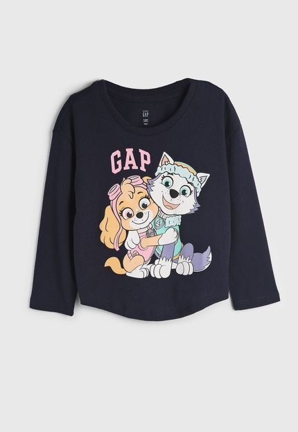 Blusa Manga Longa GAP Patrulha Canina Azul-Marinho - Marca GAP