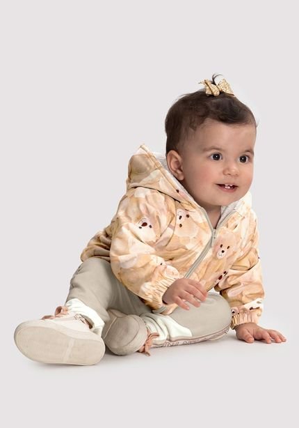 Conjunto Infantil Menina com Jaqueta Estampada e Calça - Marca Alakazoo