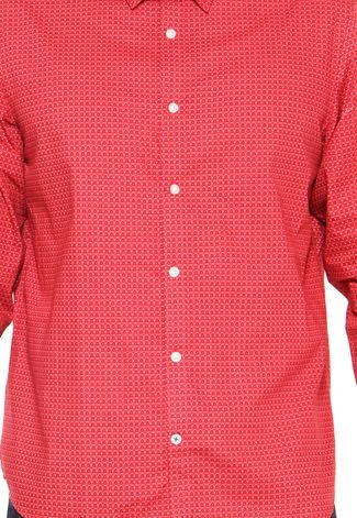 Camisa Perry Ellis Geométrica Vermelha