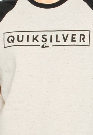 Camiseta Quiksilver Raglan Logo Bege/ Preta