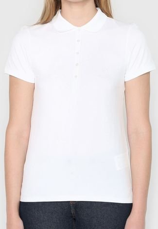Camisa Polo Dudalina Logo Branca