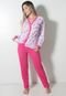 Pijama Longo Botão Linha Noite Amamentação Conforto Rosa Pink - Marca Linha Noite