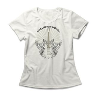 Camiseta Feminina Long Live Rock And Roll - Off White