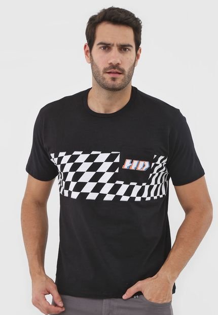 Camiseta HD Xadrez Race Preta - Marca HD Hawaiian Dreams