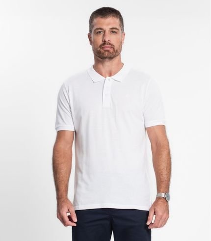 Camisa Polo Masculina Em Piquet Diametro Branco - Marca Diametro