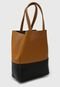 Bolsa Ellus Shopping Bag Dupla Face Bicolor Caramelo/Preto - Marca Ellus