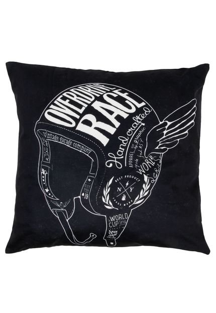Capa para Almofada Urban Dark Helme With Wings 45x45cm Preta - Marca Urban