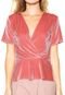 Blusa Mixxon Veludo Babado Rosa - Marca Mixxon