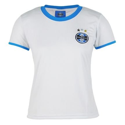 Camiseta Feminina do Grêmio Baby Look Branca em Sport Dry Oficial - Marca Grêmio