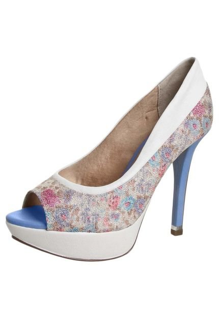 Peep Toe Crysalis Bicolor Off-White - Marca Crysalis