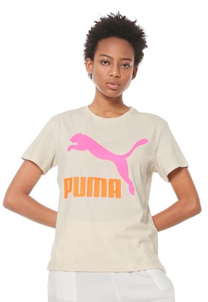 Camiseta Puma Classics Logo Bege - Marca Puma