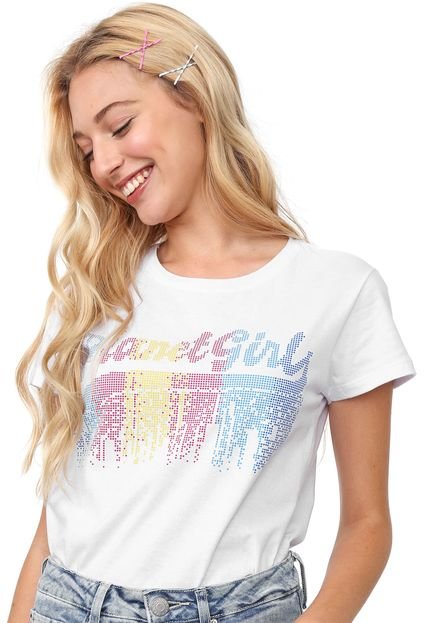 Camiseta Planet Girls Estampada Branca - Marca Planet Girls