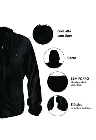 Jaqueta Corta Vento WSS Windbreaker Masculina - Preto